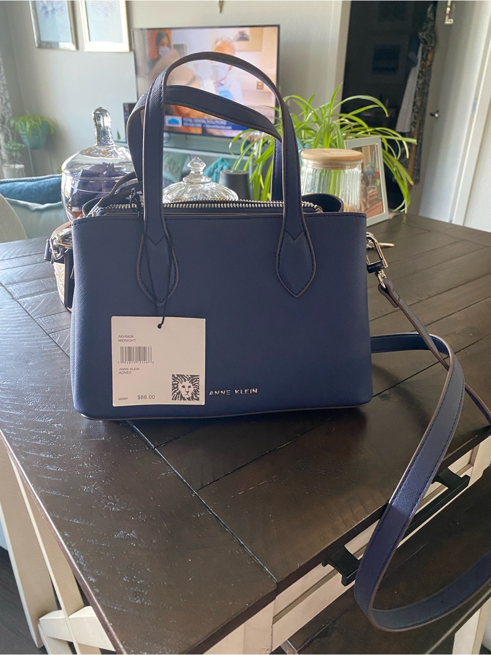 Navy Anne Klein convertible handbag.  NWT